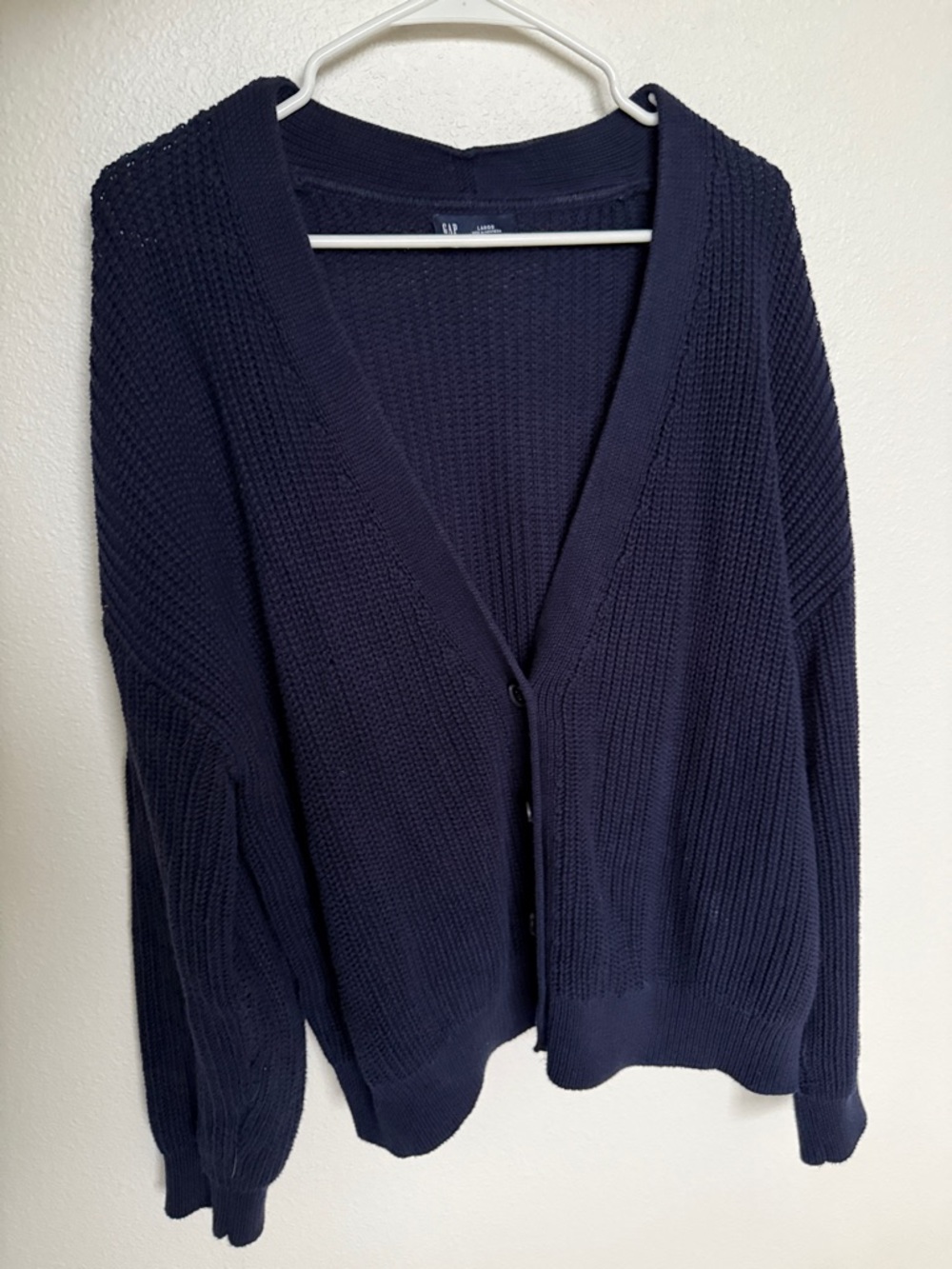GAP Dark Navy Chunky Button-Front V-Neck Cardigan